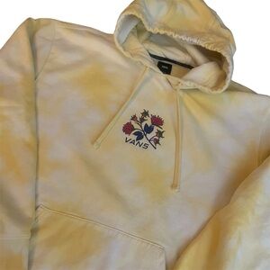 Vans X-Large Tie Dye Yellow/White Hoodie with flowers